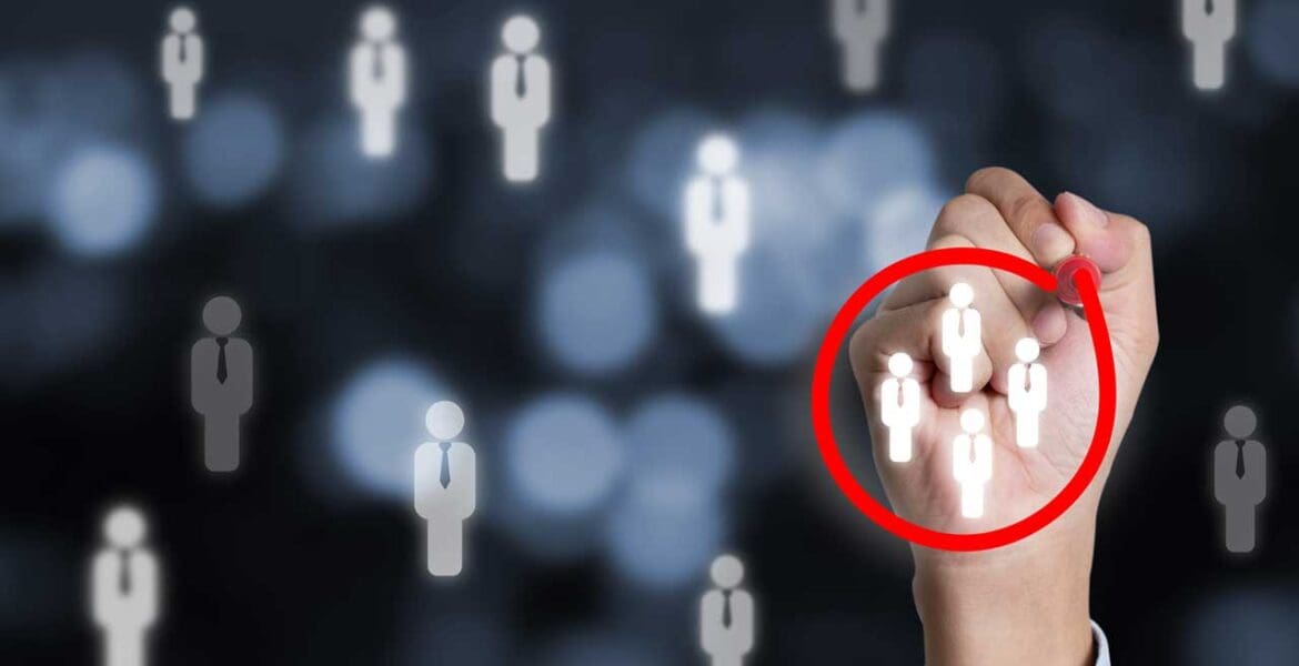 red circle drawn around graphic of group of people