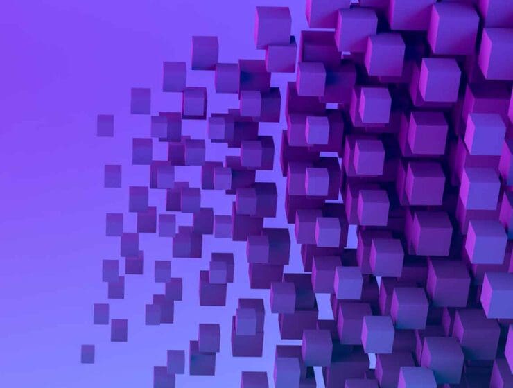 art shot of cubes in purple
