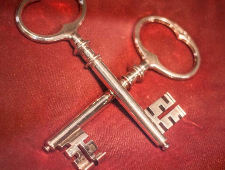 two antique keys