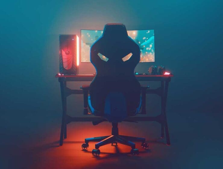 gaming chair in front of monitor