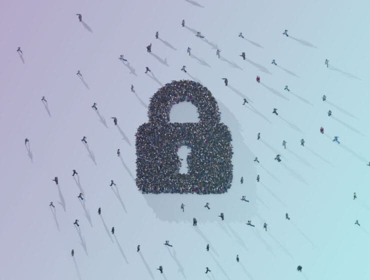 padlock made of people