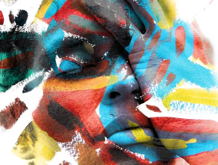 image of Black person with graphically painted face