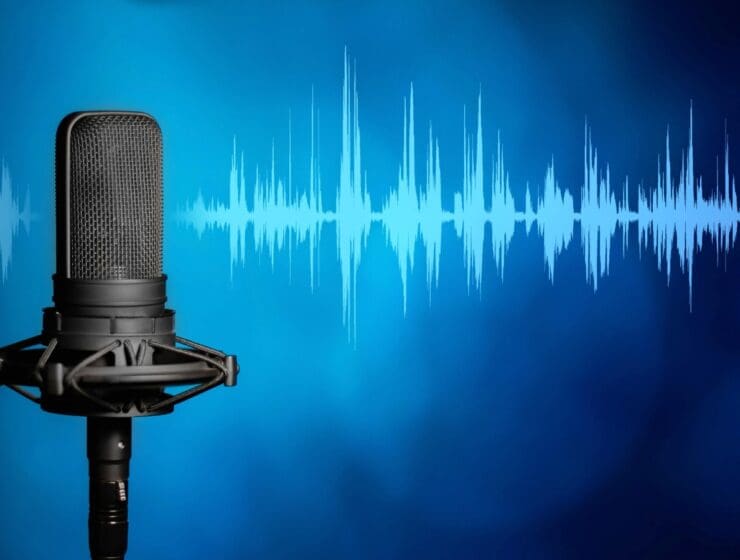 pro microphone with audio graphic