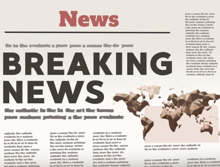 Breaking News headline on a newspaper