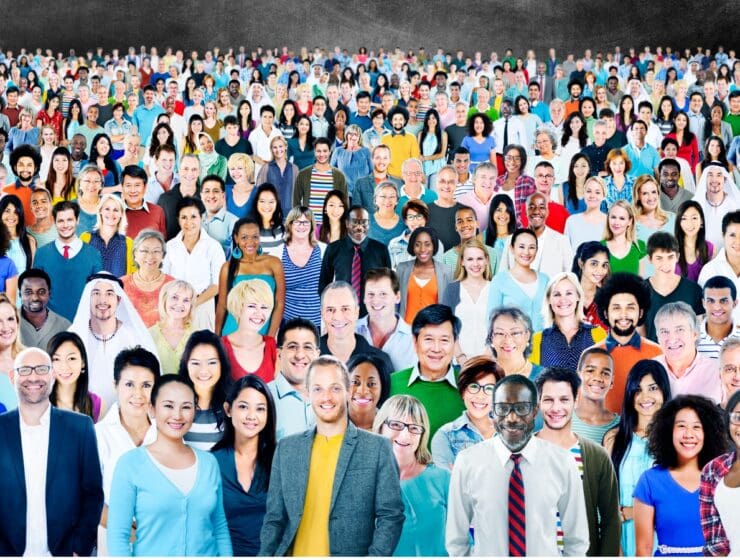 Large Group of Diverse Multiethnic Cheerful Concept stock photo