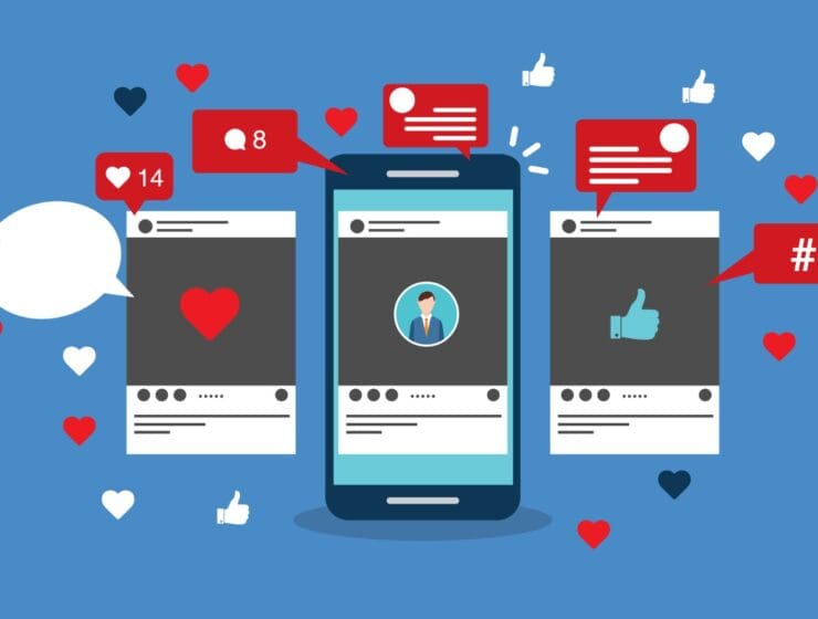Illustration of Gen-Z using various social platforms